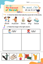 /sh/ sh ss ti ci - Carousel of Sounds - Vidéo interactive + - Fiches + Poster : Maternelle 2, [Primaire]