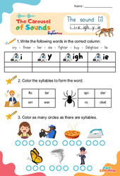 Le son [ī] i i - e igh y ie - Phonologie anglaise - Carousel of Sounds - Vidéo interactive + Fiche : Maternelle 2, [Primaire] - PDF à imprimer