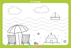 A la plage - Graphismes ludiques : Maternelle 1, 2 - PDF à imprimer