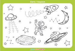 Dans l'espace - Graphismes ludiques : Maternelle 1, 2 - PDF à imprimer