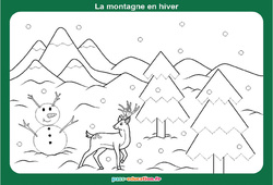 La montagne en hiver - Graphismes ludiques : Maternelle 1, 2 - PDF à imprimer