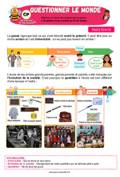 L’évolution de la société au fil du temps - Cours, Leçon - Apis & ses amis : Primaire 1 - PDF à imprimer