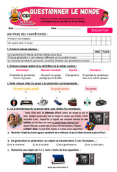 L’évolution de la société au fil du temps - Examen Evaluation - Apis & ses amis : Primaire 2 - PDF à imprimer