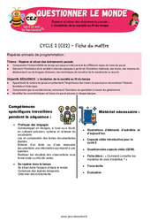 L’évolution de la société au fil du temps - Séquence + vidéo - Apis & ses amis : Primaire 3 - PDF à imprimer