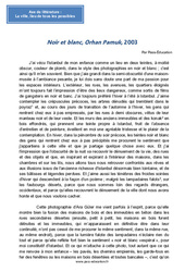 Noir et blanc, Orhan Pamuk - Littérature : Secondaire 2 - PDF à imprimer
