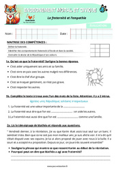 La fraternité et l’empathie - Examen Evaluation - EMC : Primaire 4 - PDF à imprimer
