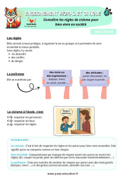 Connaître les règles de civisme pour bien vivre en société - Cours, Leçon - EMC : Primaire 4 - PDF à imprimer