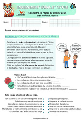 Connaître les règles de civisme pour bien vivre en société - Exercices - EMC : Primaire 4 - PDF à imprimer