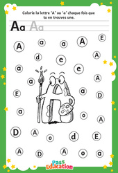 Lettre A - Discrimination visuelle : Maternelle 1, 2 - PDF à imprimer