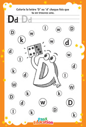 Lettre D - Discrimination visuelle : Maternelle 1, 2 - PDF à imprimer