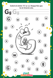 Lettre G - Discrimination visuelle : Maternelle 1, 2 - PDF à imprimer
