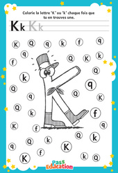 Lettre K - Discrimination visuelle : Maternelle 1, 2 - PDF à imprimer
