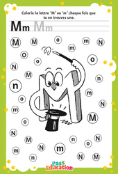 Lettre M - Discrimination visuelle : Maternelle 1, 2 - PDF à imprimer