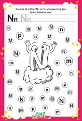Lettre N - Discrimination visuelle : Maternelle 1, 2 - PDF à imprimer