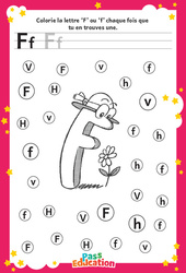 Lettre F - Discrimination visuelle : Maternelle 1, 2 - PDF à imprimer