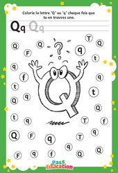 Lettre Q - Discrimination visuelle : Maternelle 1, 2 - PDF à imprimer