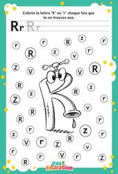 Lettre R - Discrimination visuelle : Maternelle 1, 2 - PDF à imprimer