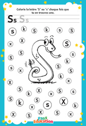 Lettre S - Discrimination visuelle : Maternelle 1, 2 - PDF à imprimer