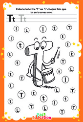 Lettre T - Discrimination visuelle : Maternelle 1, 2 - PDF à imprimer