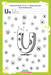 Lettre U - Discrimination visuelle : Maternelle 1, 2 - PDF à imprimer