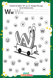 Lettre W - Discrimination visuelle : Maternelle 1, 2 - PDF à imprimer