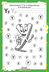Lettre Y - Discrimination visuelle : Maternelle 1, 2 - PDF à imprimer