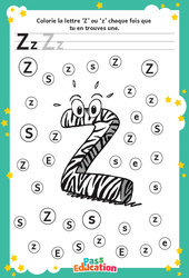 Lettre Z - Discrimination visuelle : Maternelle 1, 2 - PDF à imprimer