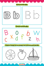 Lettre B - Apprendre à écrire les lettres -  Maternelle : Maternelle 1, 2 - PDF à imprimer