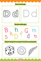 Lettre D - Apprendre à écrire les lettres -  Maternelle : Maternelle 1, 2 - PDF à imprimer