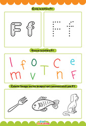 Lettre F - Apprendre à écrire les lettres -  Maternelle : Maternelle 1, 2 - PDF à imprimer