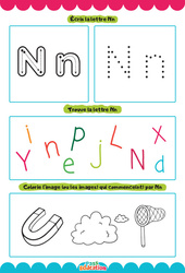 Lettre N - Apprendre à écrire les lettres -  Maternelle : Maternelle 1, 2 - PDF à imprimer