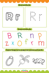 Lettre R - Apprendre à écrire les lettres -  Maternelle : Maternelle 1, 2 - PDF à imprimer