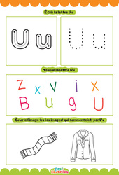 Lettre U - Apprendre à écrire les lettres -  Maternelle : Maternelle 1, 2 - PDF à imprimer