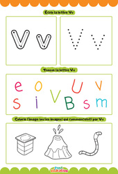 Lettre V - Apprendre à écrire les lettres -  Maternelle : Maternelle 1, 2 - PDF à imprimer