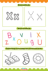Lettre X - Apprendre à écrire les lettres -  Maternelle : Maternelle 1, 2 - PDF à imprimer