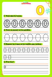 Apprendre à écrire les chiffres de 0 à 8 - Découvrir l'écrit : Maternelle 2 - PDF à imprimer
