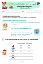 Respecter les équipements et les biens publics - Exercices - EMC : Primaire 1 - PDF à imprimer