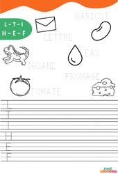 Apprendre à écrire les lettres de l'alphabet en majuscule - - Fiches de révision : Maternelle 1 - PDF à imprimer