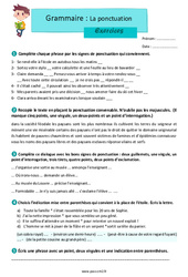 La ponctuation - Exercices avec les corrections : Primaire 5 - PDF à imprimer