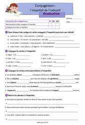 L’imparfait de l’indicatif - Examen Evaluation avec les corrections : Primaire 4 - PDF à imprimer