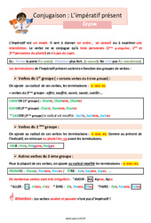 L’impératif présent - Cours, Leçon : Primaire 5 - PDF à imprimer