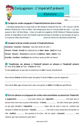 L’impératif présent - Exercices avec les corrections : Primaire 5 - PDF à imprimer