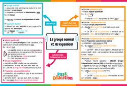 Le groupe nominal et ses expansions - Vidéo pédagogique interactive + Carte mentale : Secondaire 1 - PDF à imprimer