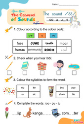 /ōō/ oo u u_e - Carousel of Sounds - Vidéo interactive + - Fiches + Poster : Maternelle 2, [Primaire] - PDF à imprimer