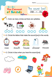 Le son [ow] - Phonologie anglaise - Carousel of Sounds - Vidéo interactive + Fiche : Maternelle 2, [Primaire]