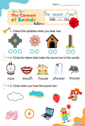 /ow/ ow - ou - Carousel of Sounds - Vidéo interactive + - Fiches + Poster : Maternelle 2, [Primaire] - PDF à imprimer