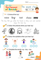 /oy/ oy oi - Carousel of Sounds - Vidéo interactive + - Fiches + Poster : Maternelle 2, [Primaire] - PDF à imprimer