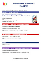 Semaine 5 - école à la maison IEF - Fiches  : Secondaire 2