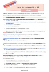 La fin des verbes en [é] et [è] - Cours, Leçon : Primaire 6 - PDF à imprimer