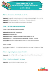 Programme EMC - Fiches Se reconnaitre comme individu et comme élève : Primaire 1 - PDF à imprimer